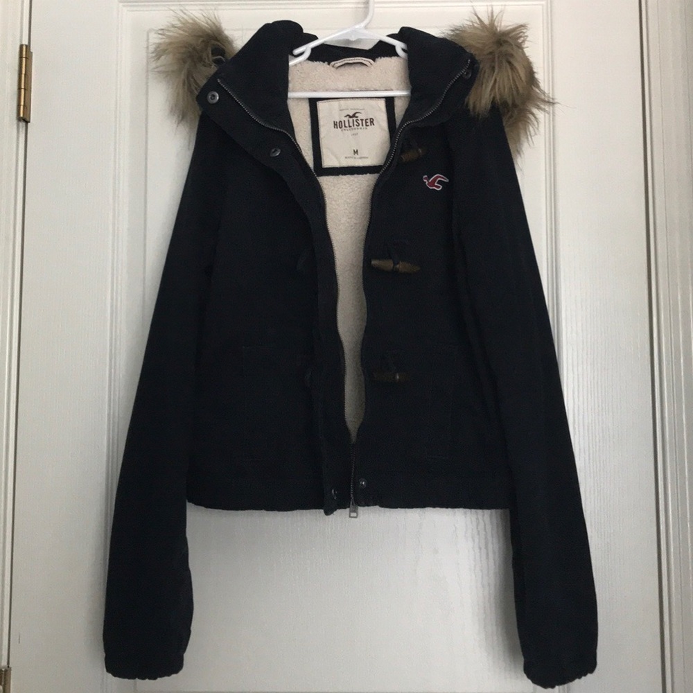 Size medium navy blue Hollister jacket